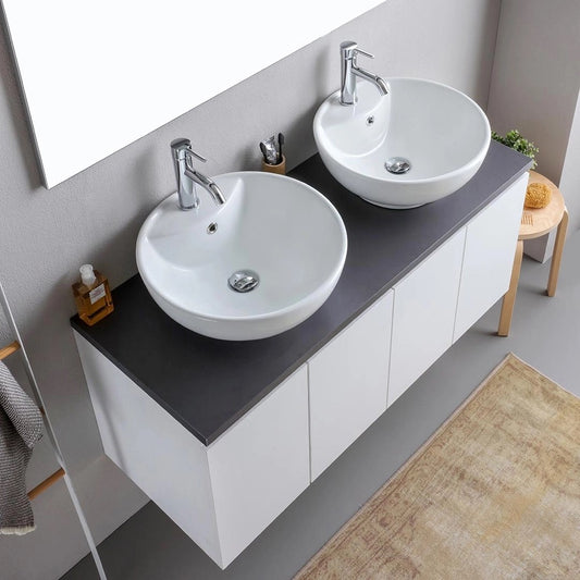 Meuble de Salle de Bain Suspendu Blanc