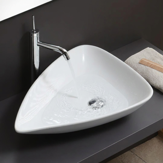 Vasque à Poser Forme Goutte d'Eau Blanche