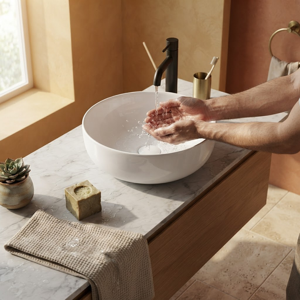 Vasque à Poser Ronde Blanche Ø 41,5 cm en Céramique – Lavabo Salle de Bain