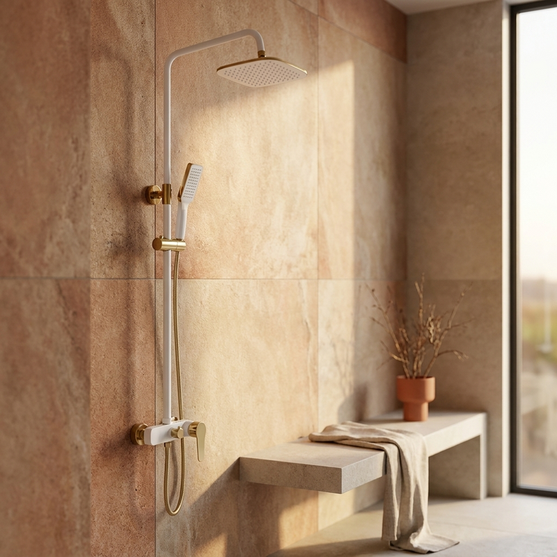 Colonne de douche blanche