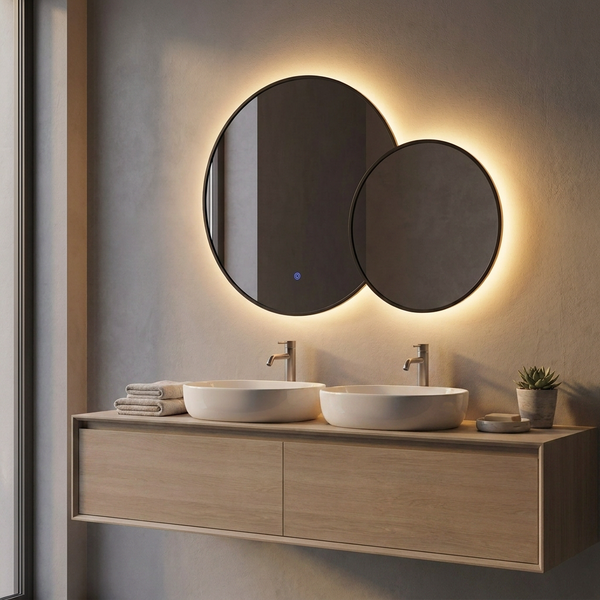 Duo de Miroirs Noirs LED