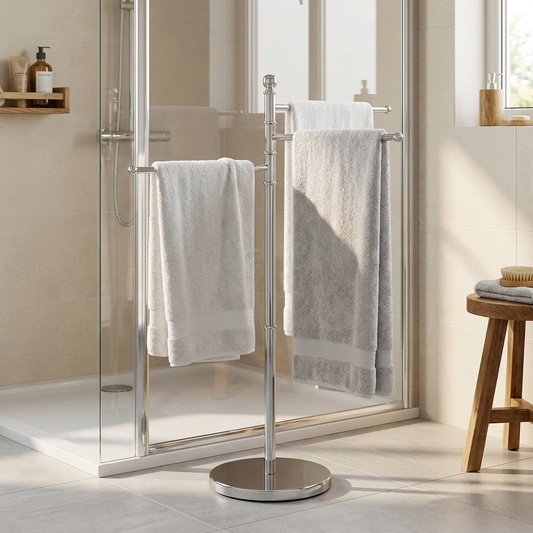 Porte-Serviettes Pivotant Chromé 3 Bras