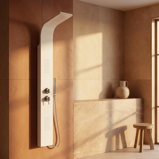 Colonne de Douche Hydromassante Blanche