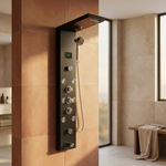 Colonne de Douche Hydromassante Noire — Affichage LCD