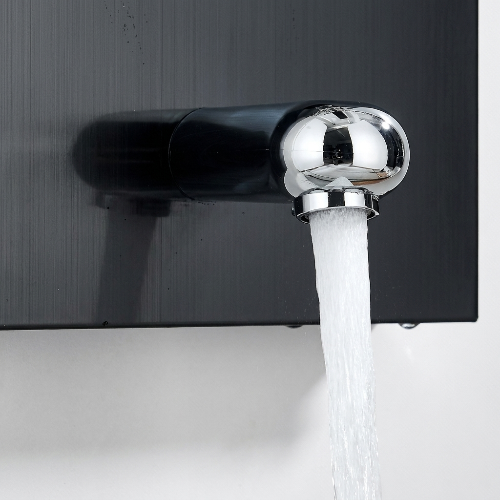 Colonne de Douche Hydromassante Noire — Affichage LCD
