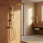 Colonne de Douche Thermostatique Dorée en Laiton