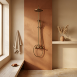 Colonne de Douche en Laiton Antique avec Bec de Bain
