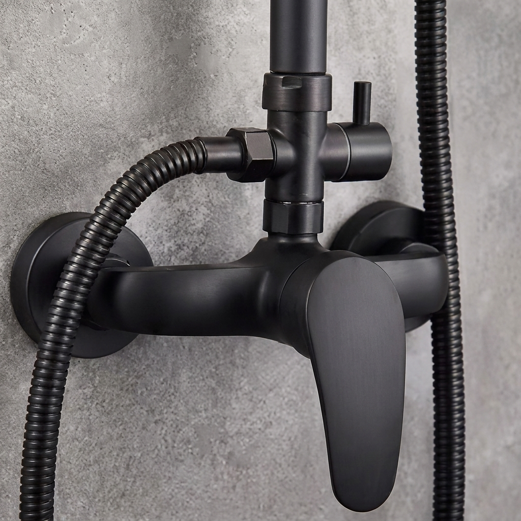 Colonne de Douche Noir Mat avec Douchette