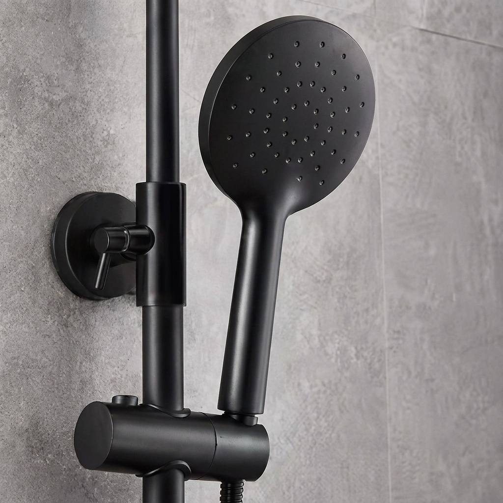 Colonne de Douche Noir Mat avec Douchette